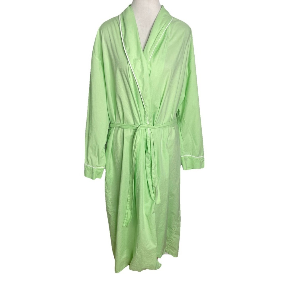 Vintage 90s Calvin Klein Lightweight 100% Cotton Neon Lime Green Robe M/L